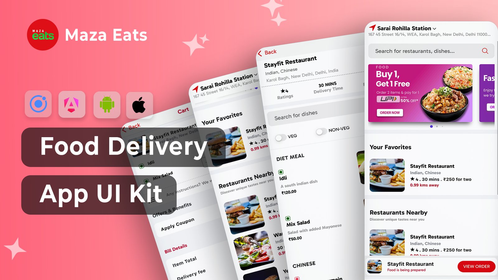 food delivery app ui kit